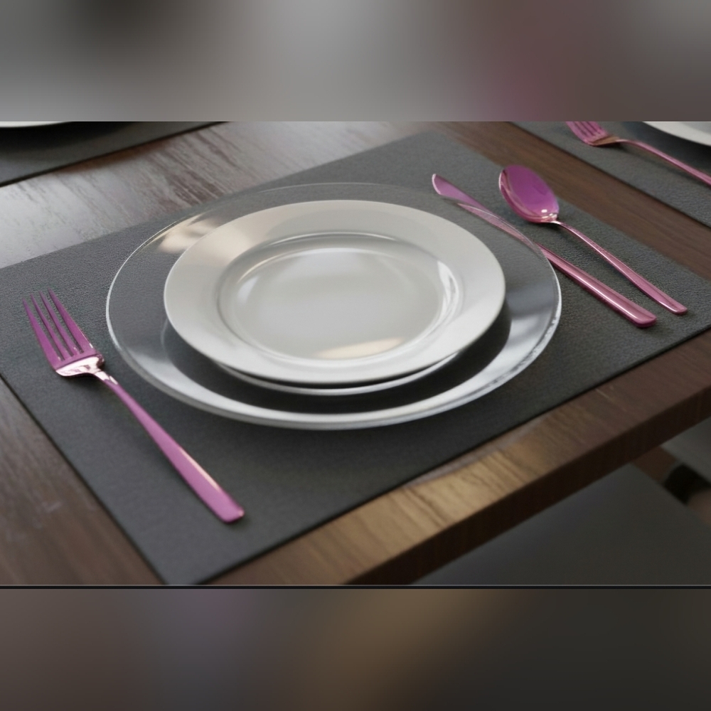 Rainbow Stainless Steel Flatware Set 12pc Purple Iridescent Silverware
